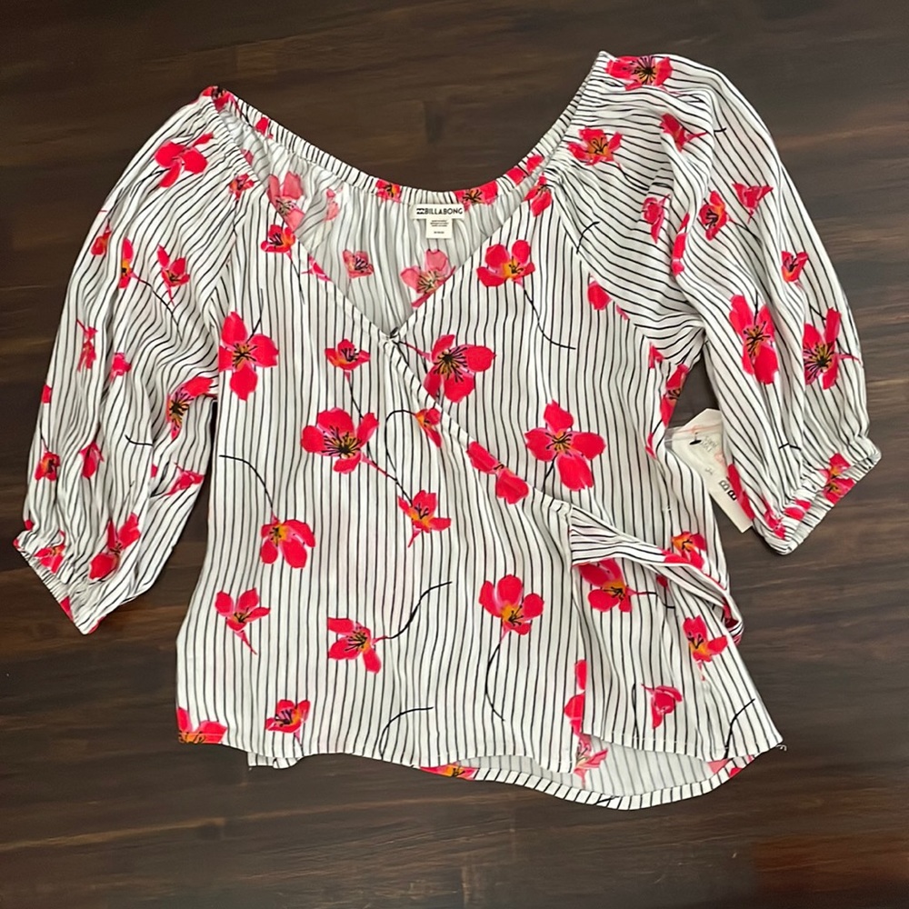 NWT Striped & Floral Top